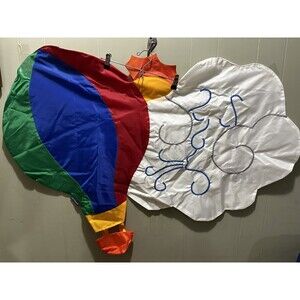 VTG Windsport Fancy Flag Huge Hot Air Ballon W/ Clouds Double Sided Approx 4x3ft